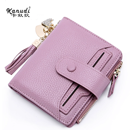 卡奴狄 Бумажник, сумка через плечо, универсальный милый складной короткий кошелек, коллекция 2021, в корейском стиле, из натуральной кожи