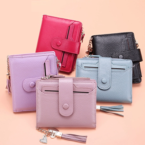 卡奴狄 Бумажник, сумка через плечо, универсальный милый складной короткий кошелек, коллекция 2021, в корейском стиле, из натуральной кожи