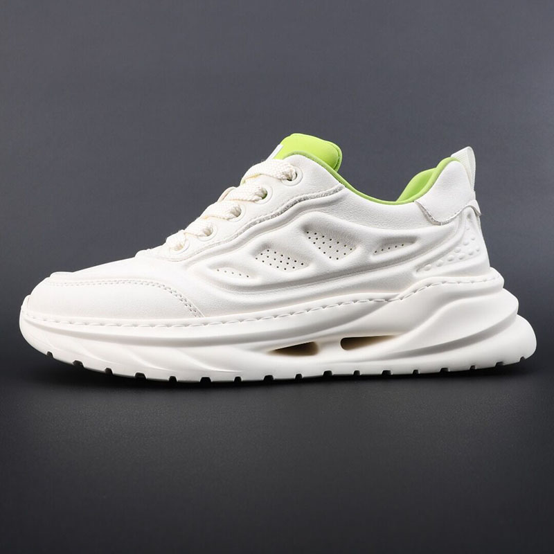 高端时尚厚底老爹鞋男2025新品真皮潮流运动休闲鞋轻软底百搭板鞋 - 图3