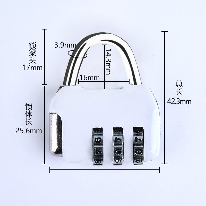 milor密码锁挂锁迷你柜子柜门锁具家用背包行李箱学生宿舍小锁头-图3