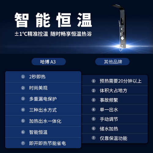 Airboo哈博一体机即热式家用别墅洗澡淋浴智能声控音乐热水器 - 图2