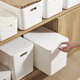 Pure white thickened plastic storage box with lid