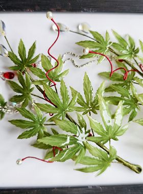 热缩枫叶软簪花簪手工古风超仙头饰宋制汉服唐风简约步摇日常簪子