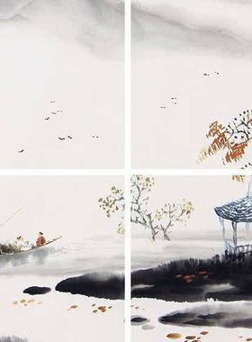 名家书画云天国画山水画客厅风水画办公室字画靠山装饰画画芯包邮