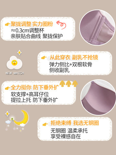 荷韵阁无钢圈刺绣性感蕾丝内衣套装大胸显小聚拢调整型防下垂文胸 - 图3