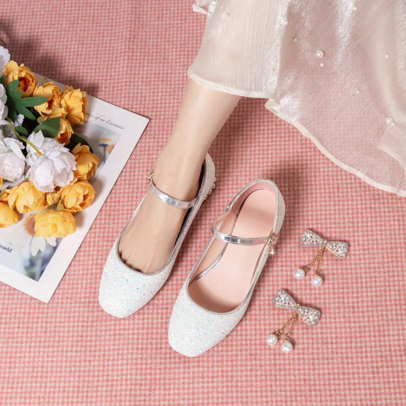 女童公主鞋2025春秋礼服钢琴表演出鞋儿童高跟女孩走秀鞋白色皮鞋,淘宝优惠券,粉丝福利购,淘宝优惠卷