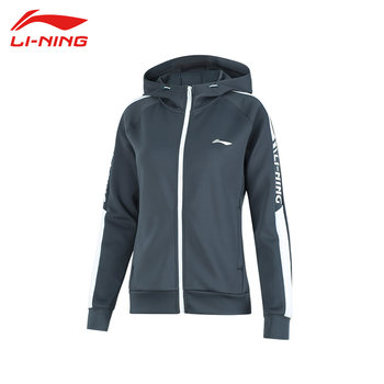 Li Ning sweatshirt ແມ່ຍິງພາກຮຽນ spring ແລະດູໃບໄມ້ລົ່ນອອກກໍາລັງກາຍອອກກໍາລັງກາຍ cardigan ແຂນຍາວ hooded ເທິງແສ່ວກິລາເສື້ອ jacket ຂອງແມ່ຍິງ