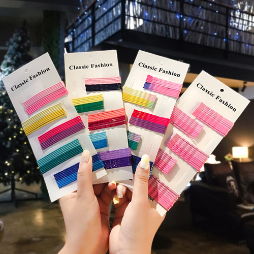 多巴胺发夹边夹侧边女夹子头饰一字夹彩色发卡钢夹U型刘海小卡子 - 图1