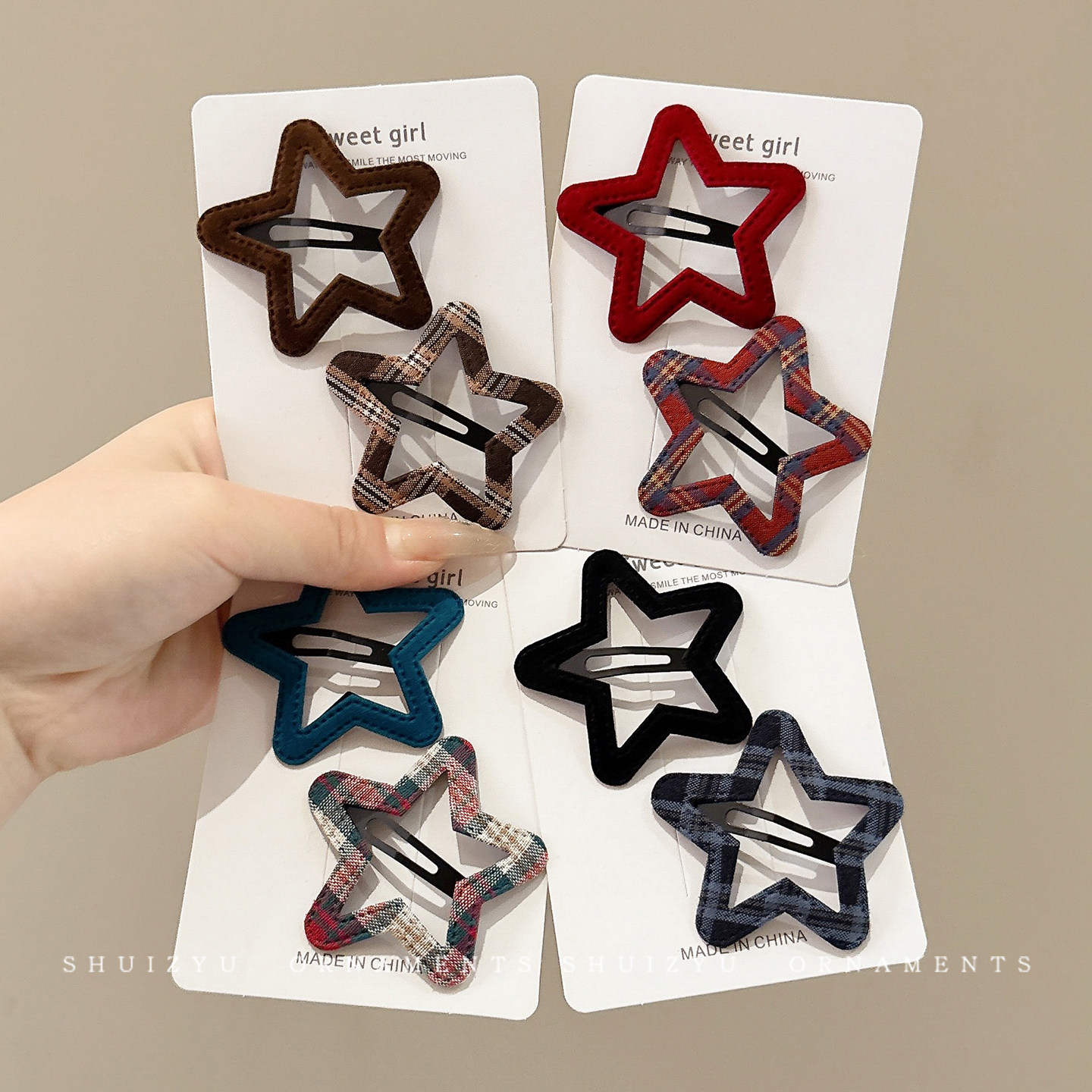 格纹星星发夹女童2025新款发卡碎发刘海夹儿童可爱发饰不伤发夹子,淘宝优惠券,粉丝福利购,淘宝优惠卷