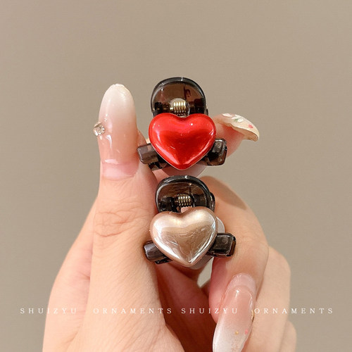 亚克力小爱心AB面抓夹女高级感公主头发夹前额刘海夹碎发夹子发饰 - 图2