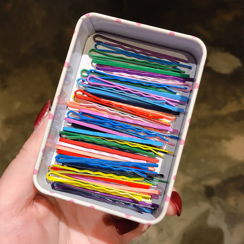 多巴胺发夹边夹侧边女夹子头饰一字夹彩色发卡钢夹U型刘海小卡子 - 图2