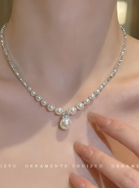 法式仿珍珠项链女轻奢高级感