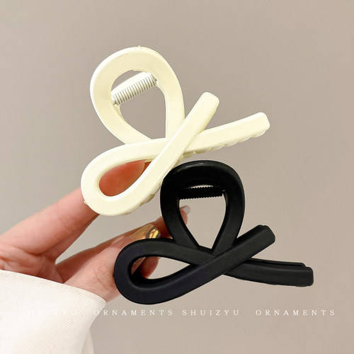 发量少抓夹女半扎发发夹2025新款高级感中号鲨鱼夹后脑勺夹子头饰 - 图0