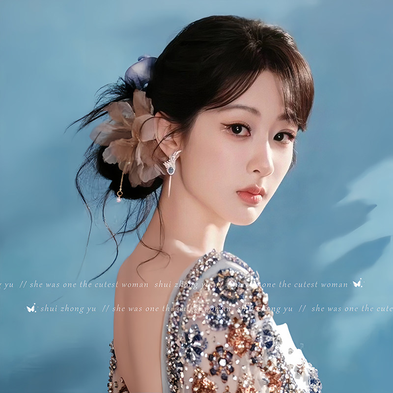 花朵流苏发簪女2025新款后脑勺盘发发钗簪子古风汉服旗袍发卡头饰,淘宝优惠券,粉丝福利购,淘宝优惠卷