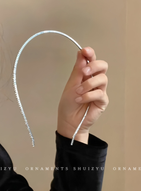 细发箍女高级感短发水钻