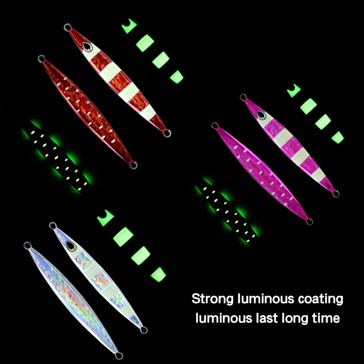 喜钓客250g300g深海船钓铁板路亚饵假饵速沉铅鱼夜光镭射慢摇铁板 - 图1