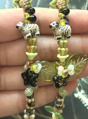 小羊与猴面包树 串珠手链 手作手链 动物手链 秘鲁陶瓷珠