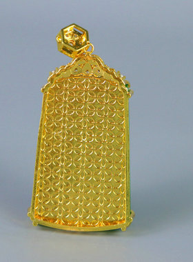 精品冰种老翡翠平安无事挂牌吊坠满绿镶嵌包金老翠玉百搭挂坠饰品