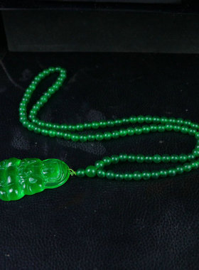 缅甸高冰种帝王绿翡翠观音菩萨吊坠冰种满绿玉观世音项链玉佩颈饰