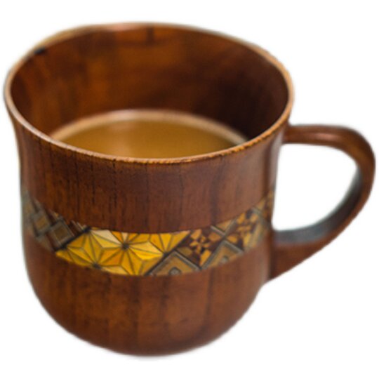 Japanese yosegi wood mug