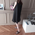 Váy cotton và vải lanh Hàn Quốc mùa hè của phụ nữ xù lông không tay dài phần lớn kích thước vải lanh đáy Một váy đuôi cá từ - váy đầm váy xinh váy đầm