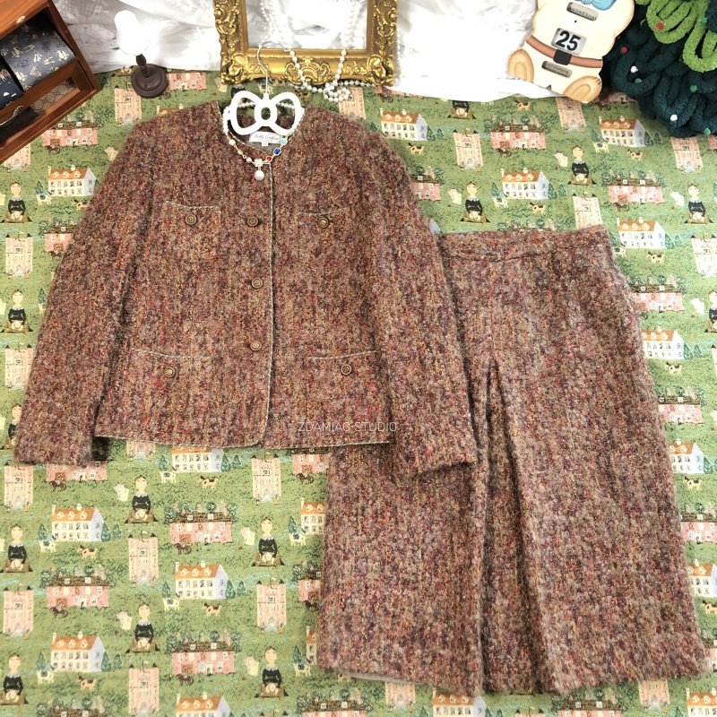 ZDAMIAO精品中古vintage小香风粗花呢编织金扣古着短外套女西装,淘宝优惠券,粉丝福利购,淘宝优惠卷