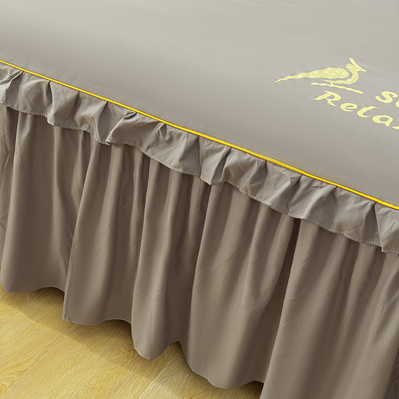 床裙式床罩单件防尘保护套1.5m1.8米2床笠床单防滑床套罩全棉纯棉 - 图0