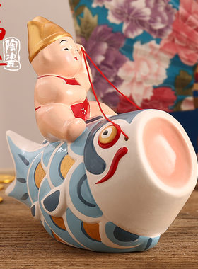 日本道乐堂武士陶瓷限量版摆件