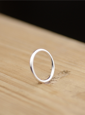 光面对戒美素银情侣订做简约情侣