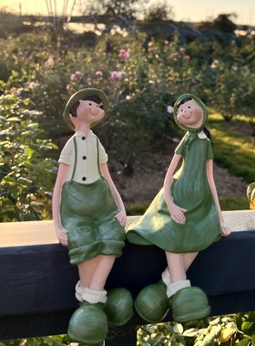 里洛树脂美式花园庭院吊脚娃娃