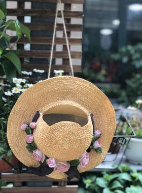 阳台幼儿园设计草帽壁挂饰户外