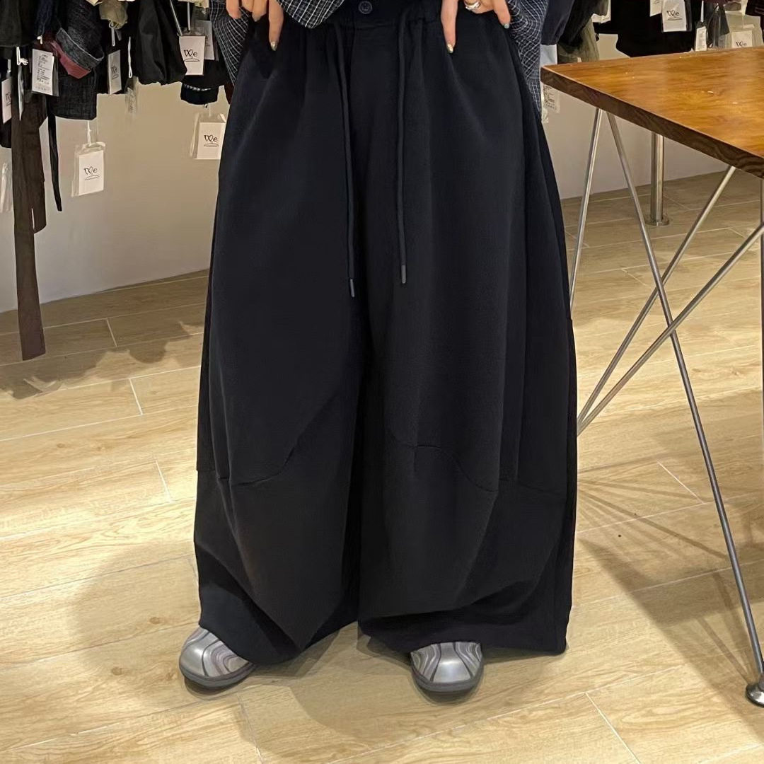 WE女452127秋冬季韩版宽松大码胖mm松弛高腰抽绳阔腿直筒卫裤长裤,淘宝优惠券,粉丝福利购,淘宝优惠卷