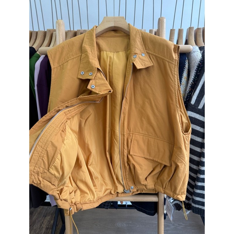 WE女5498秋冬韩版宽松大码胖mm慵懒休闲风立领设计感工装棉服马甲,淘宝优惠券,粉丝福利购,淘宝优惠卷