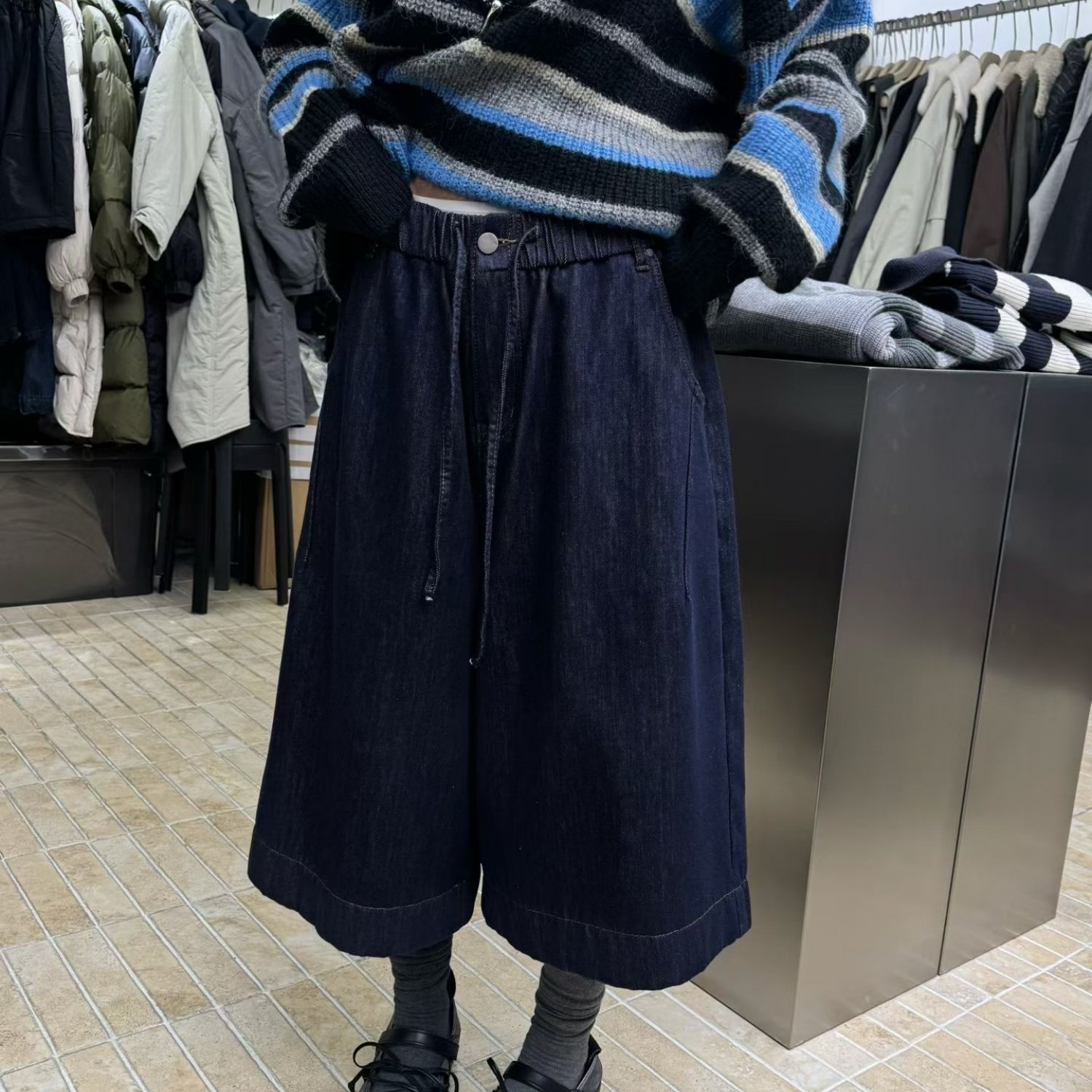 becabeau女6769冬季韩版宽松大码胖mm休闲加绒加厚阔腿七分牛仔裤,淘宝优惠券,粉丝福利购,淘宝优惠卷