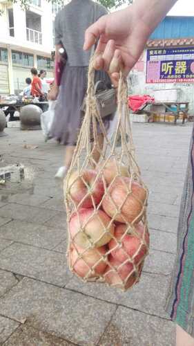 复古镂空水果网兜80年代手提网兜购物袋麻绳棉线编织老式怀旧网袋 - 图2