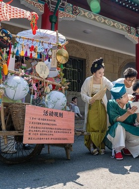 恬梦家居老式卖货郎车装饰摆件
