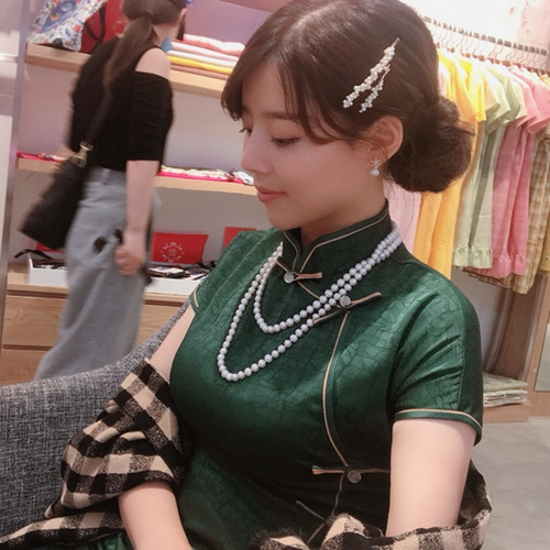 正品天然淡水珍珠项链颈链 毛衣链长款配旗袍女 双层多层送妈妈 - 图1