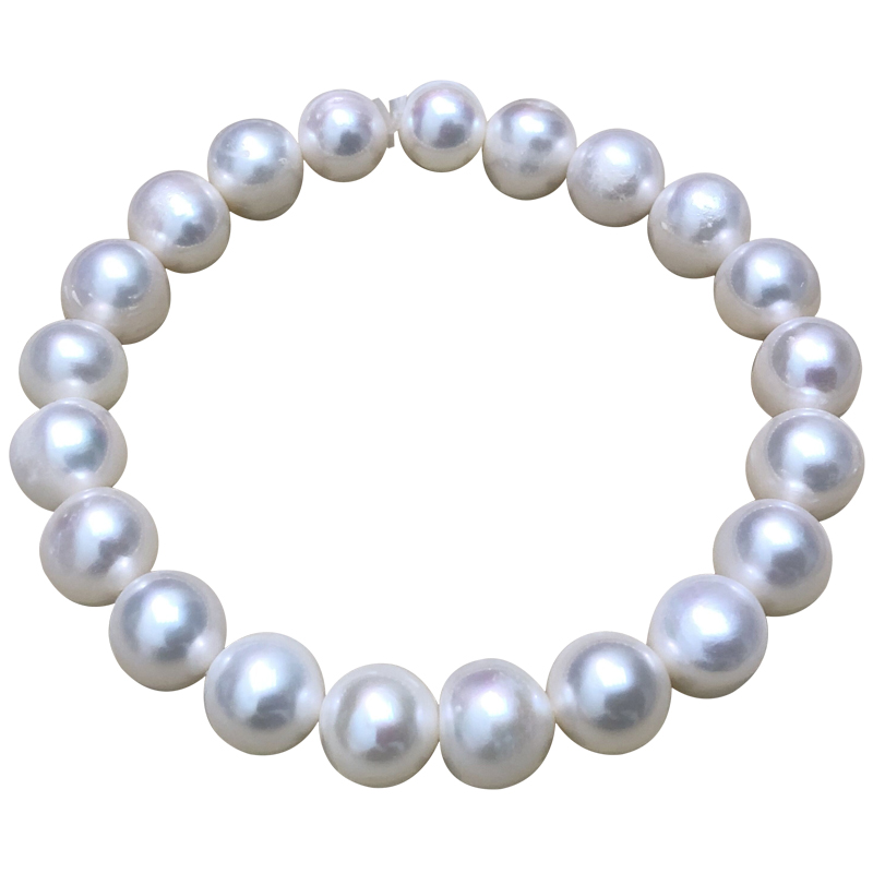 9-10MM天然淡水珍珠手链 弹力真珍珠手镯 近正圆强光网红手串女 - 图3