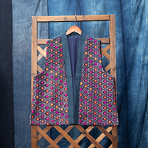 Handmade brocade open to small vest chest circumference 110 coat length 60cm