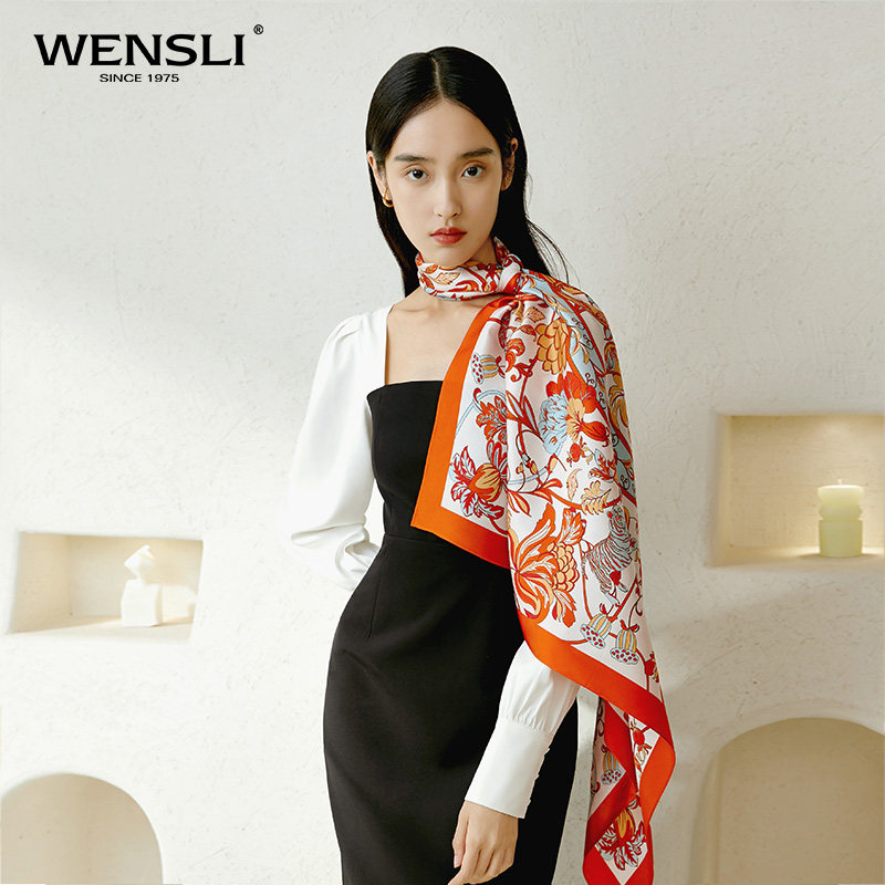 万事利桑蚕丝丝巾夏季大方巾女礼盒 万事利围巾/丝巾/披肩