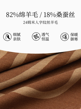 万事利26春夏新品真丝桑蚕丝丝羊毛65CM围巾送妈妈礼盒礼物长久时