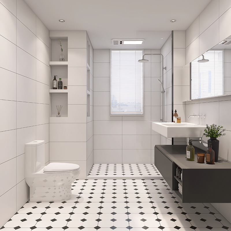 哑光微水泥卫生间墙砖300x600素色厕所瓷砖厨房奶白微水泥仿古砖-图0