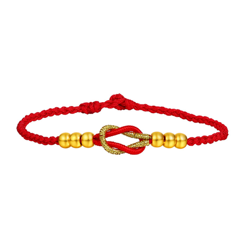 老克勒黄金金珠红绳编织手链足金转运珠串珠圆珠手串手绳本命年女,淘宝优惠券,粉丝福利购,淘宝优惠卷