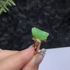 Ruxian Jade Dao 18K gold inlaid apple green Pixiu ring Hetian jade fresh apple green gold inlaid jade women's ring