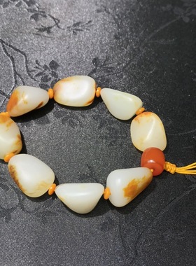 儒贤玉道新疆和田玉籽料独颗籽红皮白肉高货收藏品男女同款