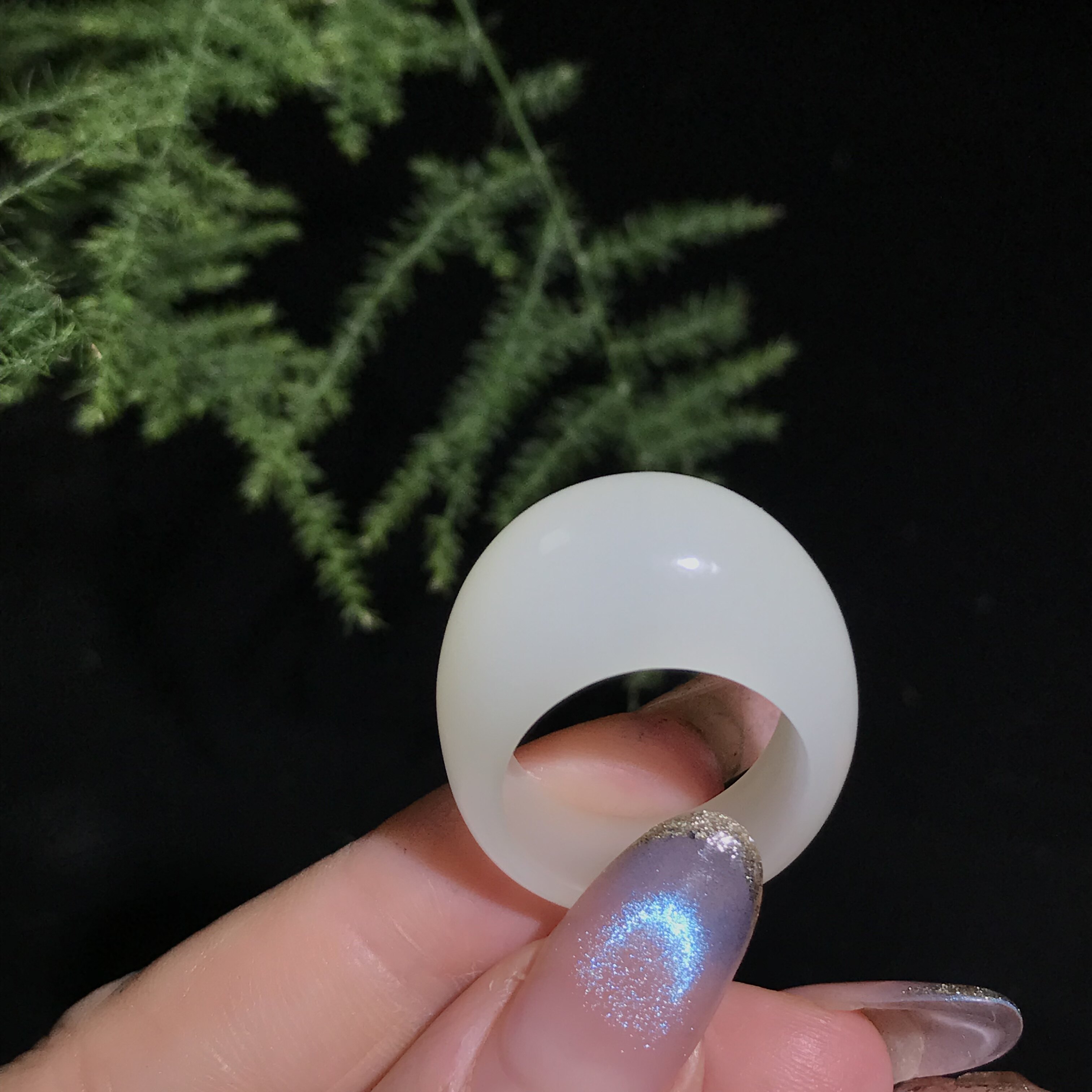 Ruxian Jade Tao Xinjiang Hotan Jade Ruoqiang Ice Yellow Mouth Bun Ring Oily goose yellow warm color shows elegance