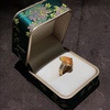 Ru Xian Jade Road 18K heavy gold inlaid with natural Huang Qin single seed ring single seed raw stone gold inlaid with jade belt certificate