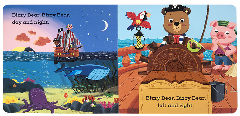 英文原版小熊很忙系列绘本 Bizzy Bear: Pirate Adventure 海盗探险 忙碌的小熊机关纸板书低幼儿童英语认知启蒙玩具书