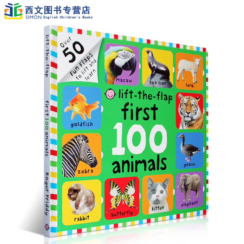 英文原版 First 100 Animals Lift-the-Flap 100种动物认知 大开翻翻精装纸板书启蒙阅读早教训练英语儿童睡前阅读图画故事书 - 图3