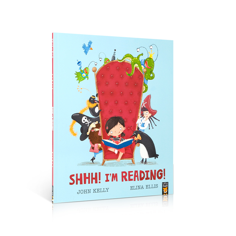 英文原版 Shhh! I'm Reading! 嘘！我在看书！儿童幽默故事绘本 4-8岁宝宝儿童趣味益智幽默搞笑图画书 Tiger Tales平装 - 图3